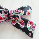  Knotted Headband - Sugar Skull Pumpkins on Black
