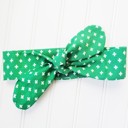  Donna Knotted Headband - Swiss Cross on Green