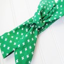  Donna Knotted Headband - Swiss Cross on Green