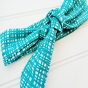  Knotted Headband - Teal Pattern