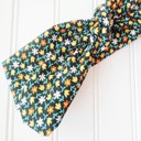  Donna Knotted Headband - Tulips and Daisies on Black