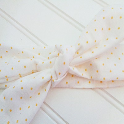 Donna Knotted Headband - Yellow Dots