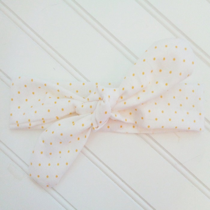 Donna Knotted Headband - Yellow Dots