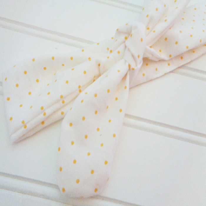 Donna Knotted Headband - Yellow Dots