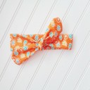  Donna Knotted Headband - Yellow and Aqua Flowers on Orange