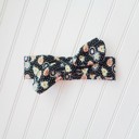  Donna Knotted Headband - Yellow and Orange Flowers on Black