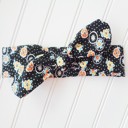  Donna Knotted Headband - Yellow and Orange Flowers on Black