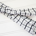  Emma Knotted Headband - Black and Gray Plaid
