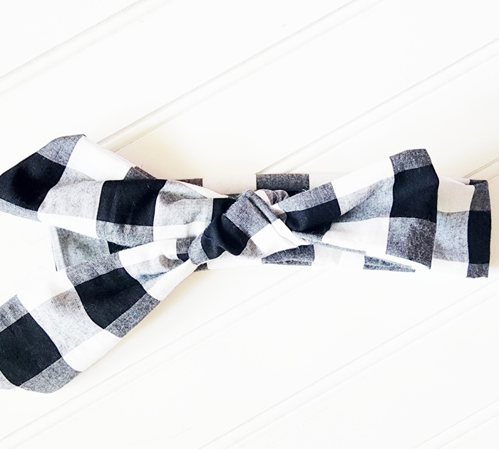 Emma Knotted Headband - Black and White Buffalo