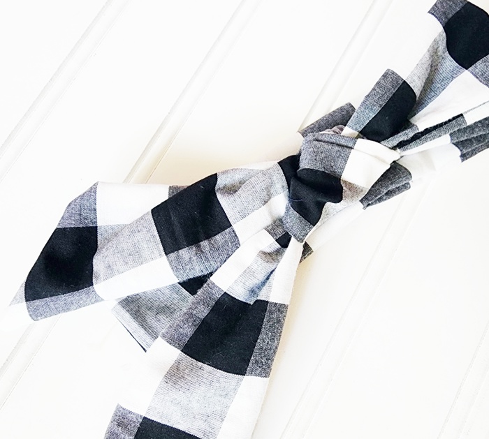 Emma Knotted Headband - Black and White Buffalo