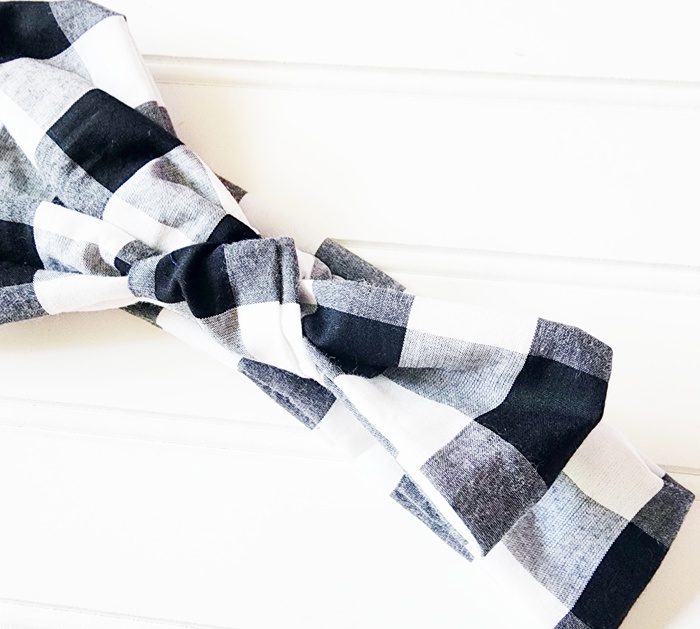 Emma Knotted Headband - Black and White Buffalo