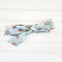  Emma Knotted Headband - Bouquets on Blue