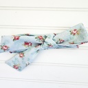  Emma Knotted Headband - Bouquets on Blue