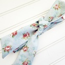  Emma Knotted Headband - Bouquets on Blue
