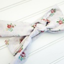  Emma Knotted Headband - Bouquets on Pink