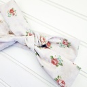  Emma Knotted Headband - Bouquets on Pink