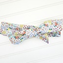  Emma Knotted Headband - Flower Meadow on Blue