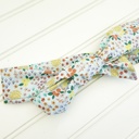  Emma Knotted Headband - Flower Meadow on Blue