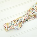  Emma Knotted Headband - Flower Meadow on White