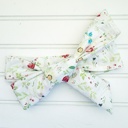  Emma Knotted Headband - Flowers on White