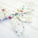  Emma Knotted Headband - Flowers on White