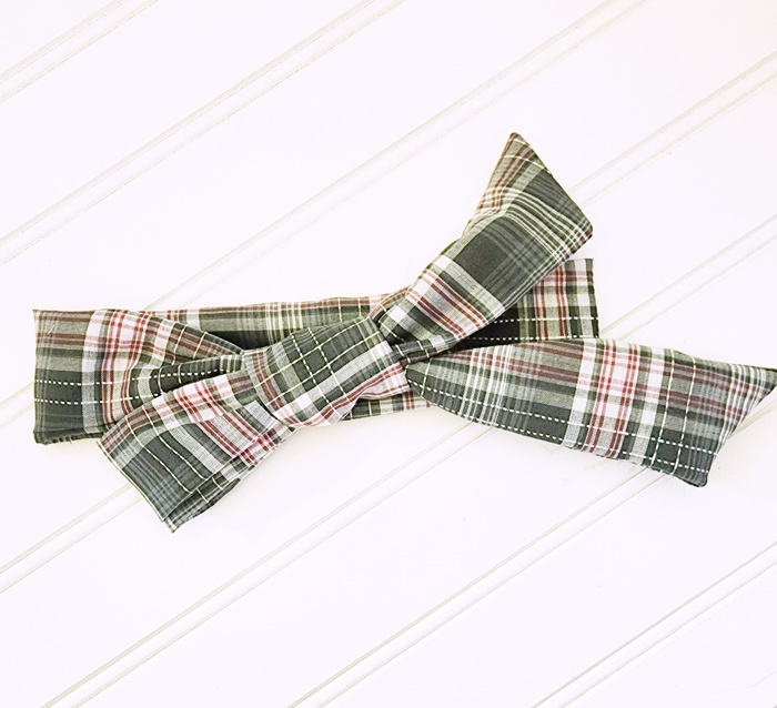 Emma Knotted Headband - Gray White and Pink Plaid