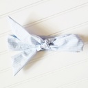  Emma Knotted Headband - Light Blue with White Lines