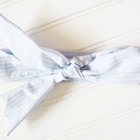  Emma Knotted Headband - Light Blue with White Lines