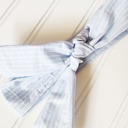  Emma Knotted Headband - Light Blue with White Lines