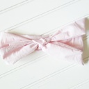  Emma Knotted Headband - Light Pink with White Lines