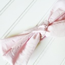  Emma Knotted Headband - Light Pink with White Lines