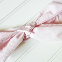  Emma Knotted Headband - Light Pink with White Lines