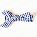  Emma Knotted Headband - Navy Gingham