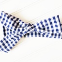  Emma Knotted Headband - Navy Gingham