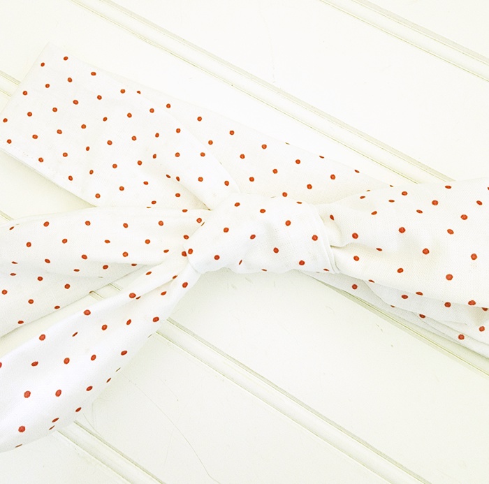 Emma Knotted Headband - Red Dots