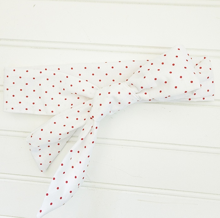 Emma Knotted Headband - Red Dots