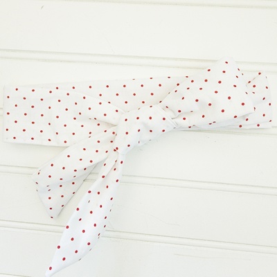 Emma Knotted Headband - Red Dots