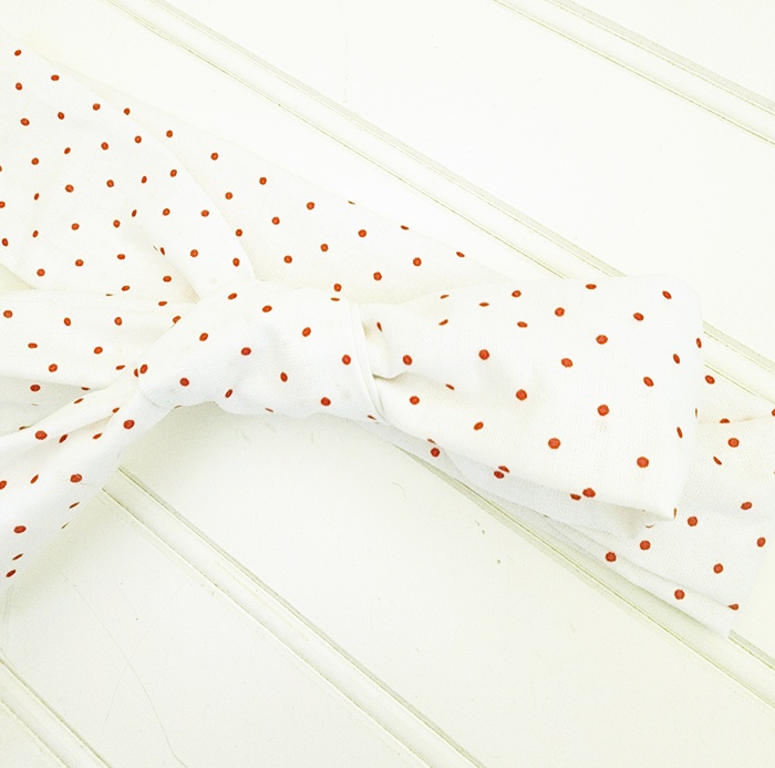 Emma Knotted Headband - Red Dots