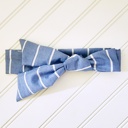  Emma Knotted Headband - White Stripes on Blue