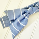  Emma Knotted Headband - White Stripes on Blue