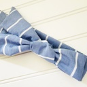  Emma Knotted Headband - White Stripes on Blue