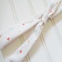  Lois Skinny Headband - Aqua, Gold and Coral Triangles