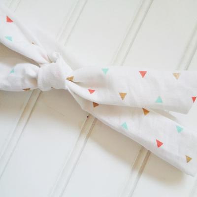Lois Skinny Headband - Aqua, Gold and Coral Triangles
