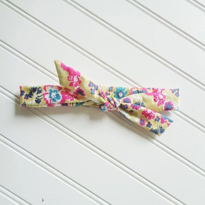 Lois Skinny Headband - Floral on Lime