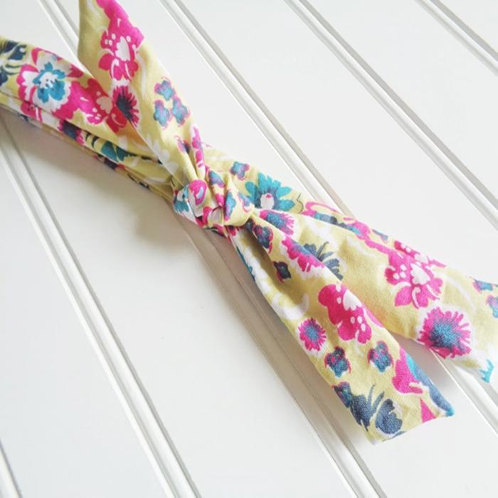 Lois Skinny Headband - Floral on Lime