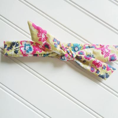 Lois Skinny Headband - Floral on Lime