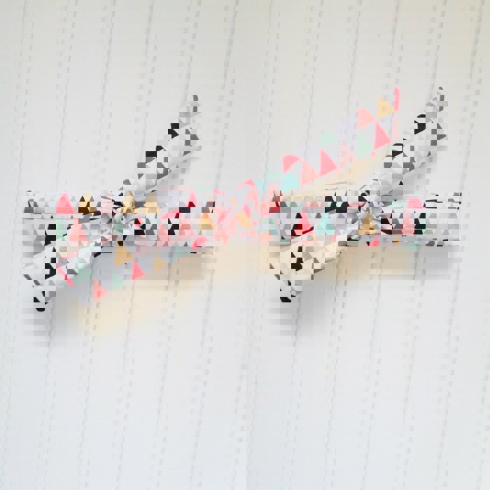 Lois Skinny Headband - Gold and Colored Triangles