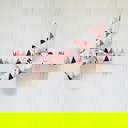  Lois Skinny Headband - Gold and Colored Triangles