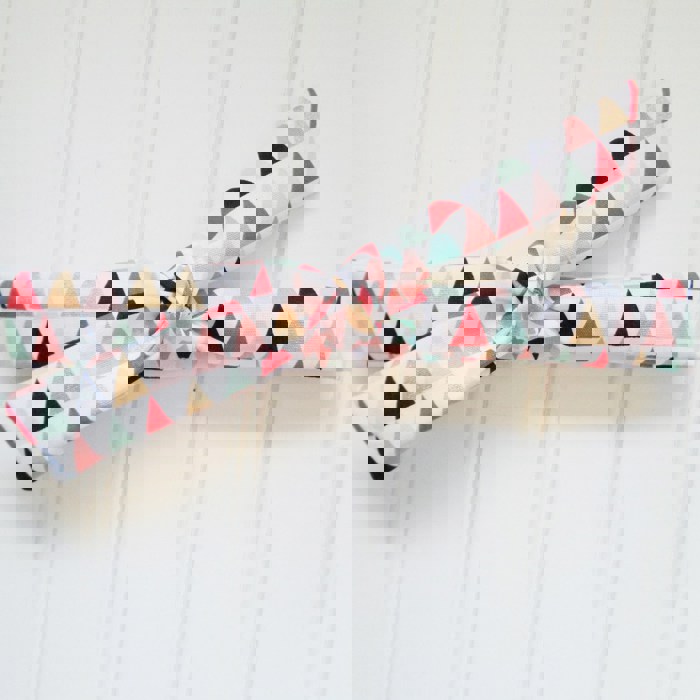 Lois Skinny Headband - Gold and Colored Triangles