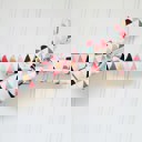  Lois Skinny Headband - Gold and Colored Triangles